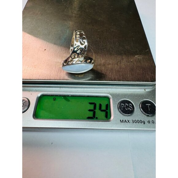 Brand New Sterling Silver 925 Marquise Cut Violet Lace Agate Ring Filigree Band - Picture 9 of 10